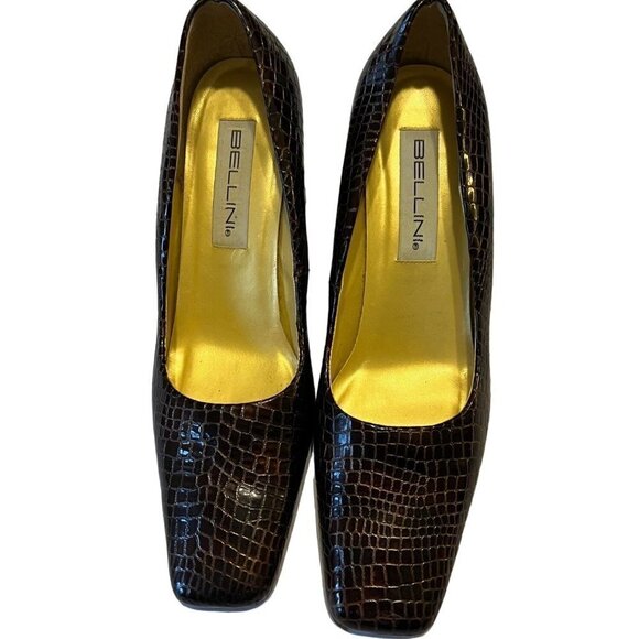 Bellini Shoes - BELLINI Marta Women's Leather Croc Embossed Pump Heels Size 10M